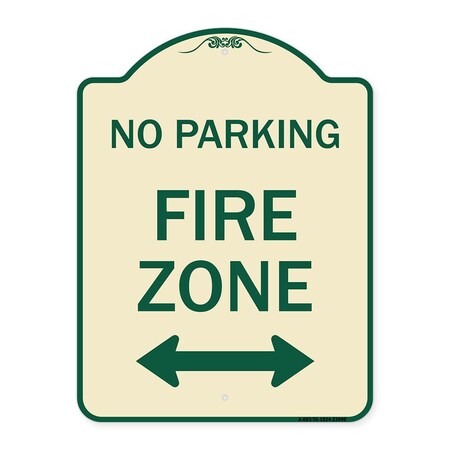 Signmission Fire Lane with Bidirectional Arrow Heavy-Gauge Aluminum Architectural Sign, 24" x 18", TG-1824-23990 A-DES-TG-1824-23990